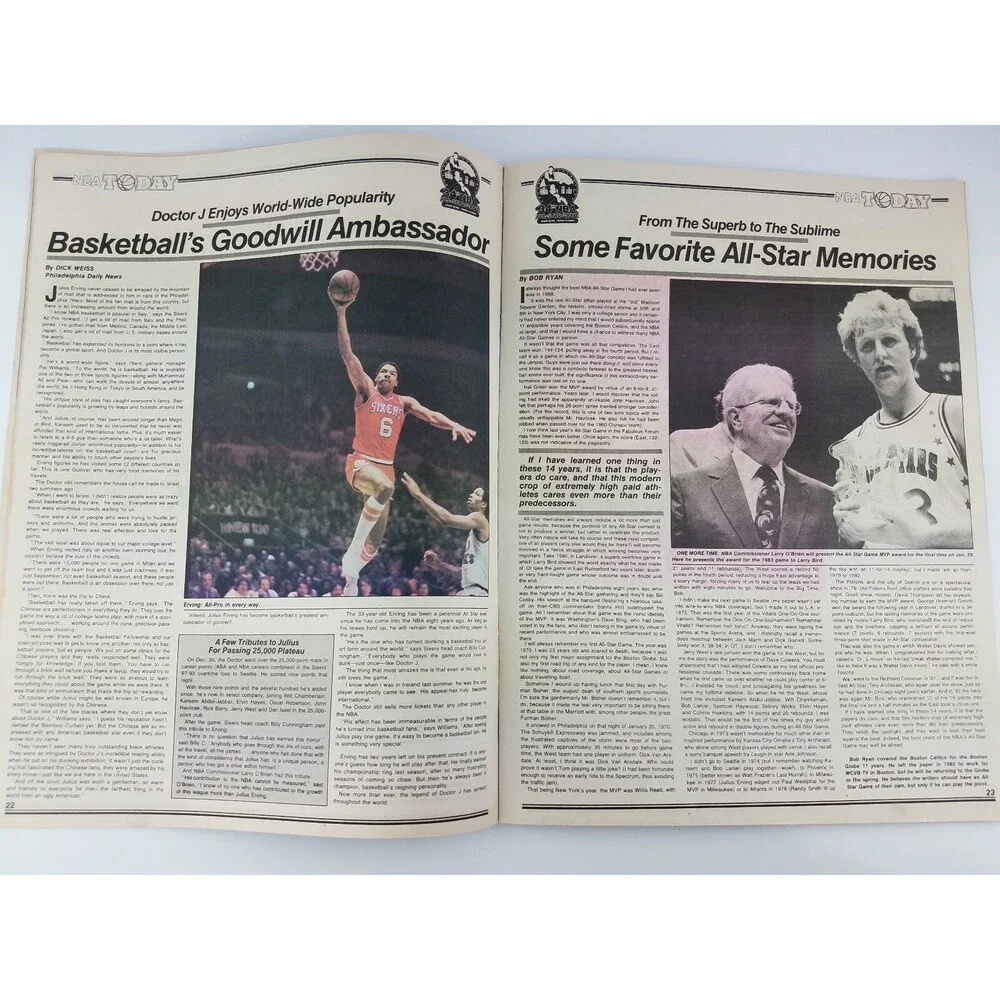 RARE Vtg 1984 NBA Today Newspaper Magazine Basketball ALL STAR GAME Bird Magic